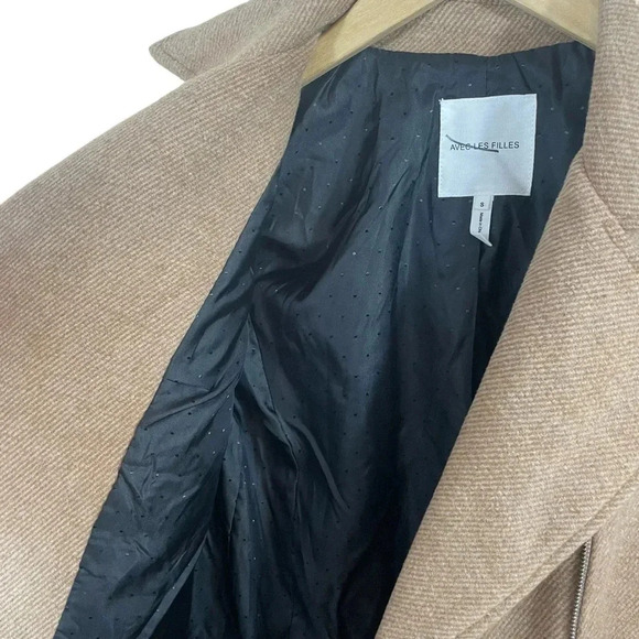 Avec les Filles Moto Twill Wool Blend Coat - Picture 10 of 15